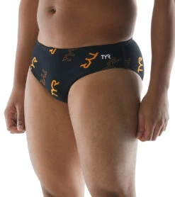 TYR Store 34 Men's Cascading TYR Print Racer Brief Swimsuit