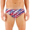 TYR Men's Homeland Racer Brief Swimsuit -TYR Store 7248037347496 redwhiteblue 1a