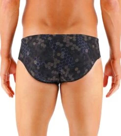 TYR Men's Carbon Hex Racer Brief Swimsuit -TYR Store 7415984029864 black 3a