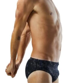 TYR Men's Carbon Hex Racer Brief Swimsuit -TYR Store 7415984029864 black 7a