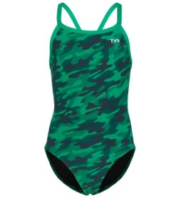 TYR Girls' Camo Diamondfit One Piece Swimsuit
