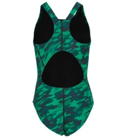 TYR Girls' Camo Maxfit One Piece Swimsuit -TYR Store 7415992549544 greencamo 2a