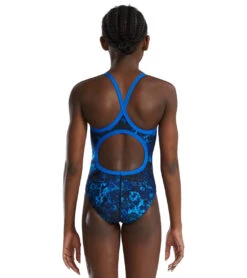 TYR Girls' Diploria Diamondfit One Piece Swimsuit -TYR Store 7539512508584 blue 3a