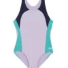 TYR Girls' Solid Splice Ella Maxfit One Piece Swimsuit (Little Kid, Big Kid) -TYR Store 7710366498984 lavendermulti 1a