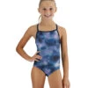 TYR Girls' StarHex Addy Diamond Fit One Piece Swimsuit (Little Kid, Big Kid) -TYR Store 7710366597288 blueice 1a