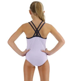 TYR Girls' Solid Olivia Fit One Piece Swimsuit (Little Kid, Big Kid) 8 TYR Girls' Solid Olivia Fit One Piece Swimsuit (Little Kid, Big Kid) -TYR Store 7710367088808 lavender 3a