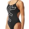 TYR Durafast One® Women's Cutoutfit Big Logo Swimsuit -TYR Store ctyrt7a 060 alt05b