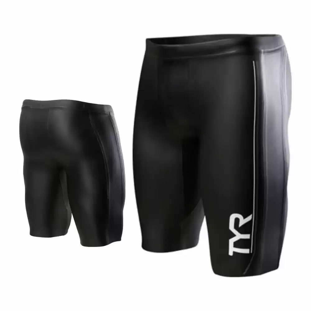 TYR Hurricane Cat 1 NEO Mens Black/Gray Neoprene Training And Racing Short