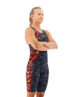 TYR Women's Venzo™ Closed Back Swimsuit - Camo Fire -TYR Store vzcfcb6a 937b alt06
