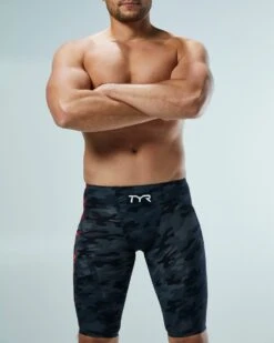 TYR Men’s Venzo™ High-Waist Jammer Swimsuit - Camo Fire 20 TYR Men’s Venzo™ High-Waist Jammer Swimsuit - Camo Fire -TYR Store vzcfhw6a 937 alt07