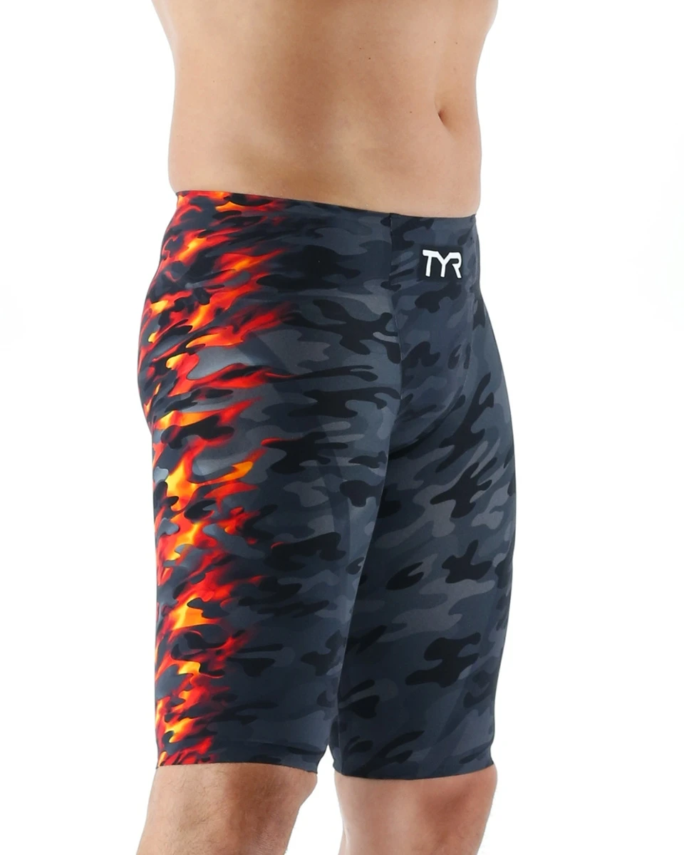 TYR Men’s Venzo™ High-Waist Jammer Swimsuit - Camo Fire 8 TYR Men’s Venzo™ High-Waist Jammer Swimsuit - Camo Fire - Image 6