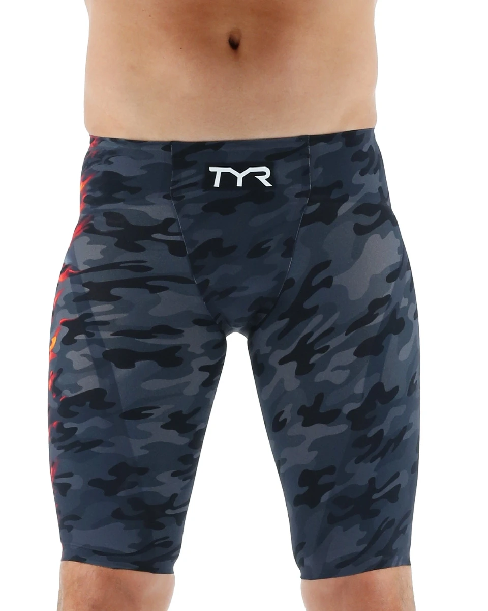TYR Men’s Venzo™ High-Waist Jammer Swimsuit - Camo Fire 3 TYR Men’s Venzo™ High-Waist Jammer Swimsuit - Camo Fire