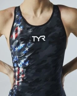 TYR Women's Venzo™ Open Back - USA Blackout Camo -TYR Store vzcuob6a 921 alt08