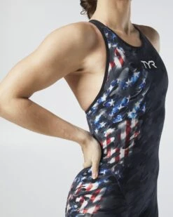 TYR Women's Venzo™ Open Back - USA Blackout Camo -TYR Store vzcuob6a 921 alt10